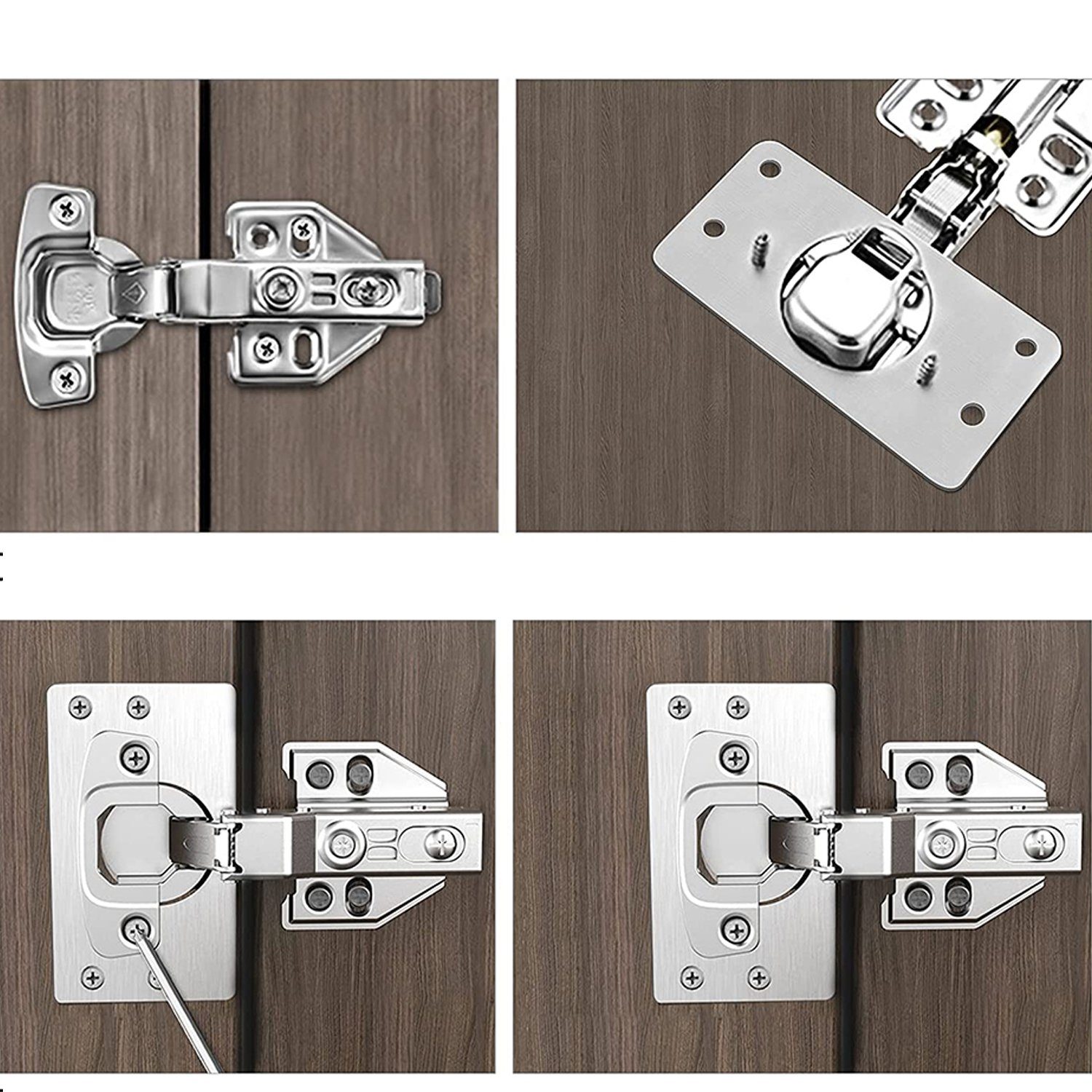 AKKEE Montagezubehör Schrank Scharnier Reparaturplatte Scharnier Reparaturplatte (4 Paar, 90*47mm), Scharnier reparaturset Geeignet für Schrank, Möbel, Schublade, Fenster