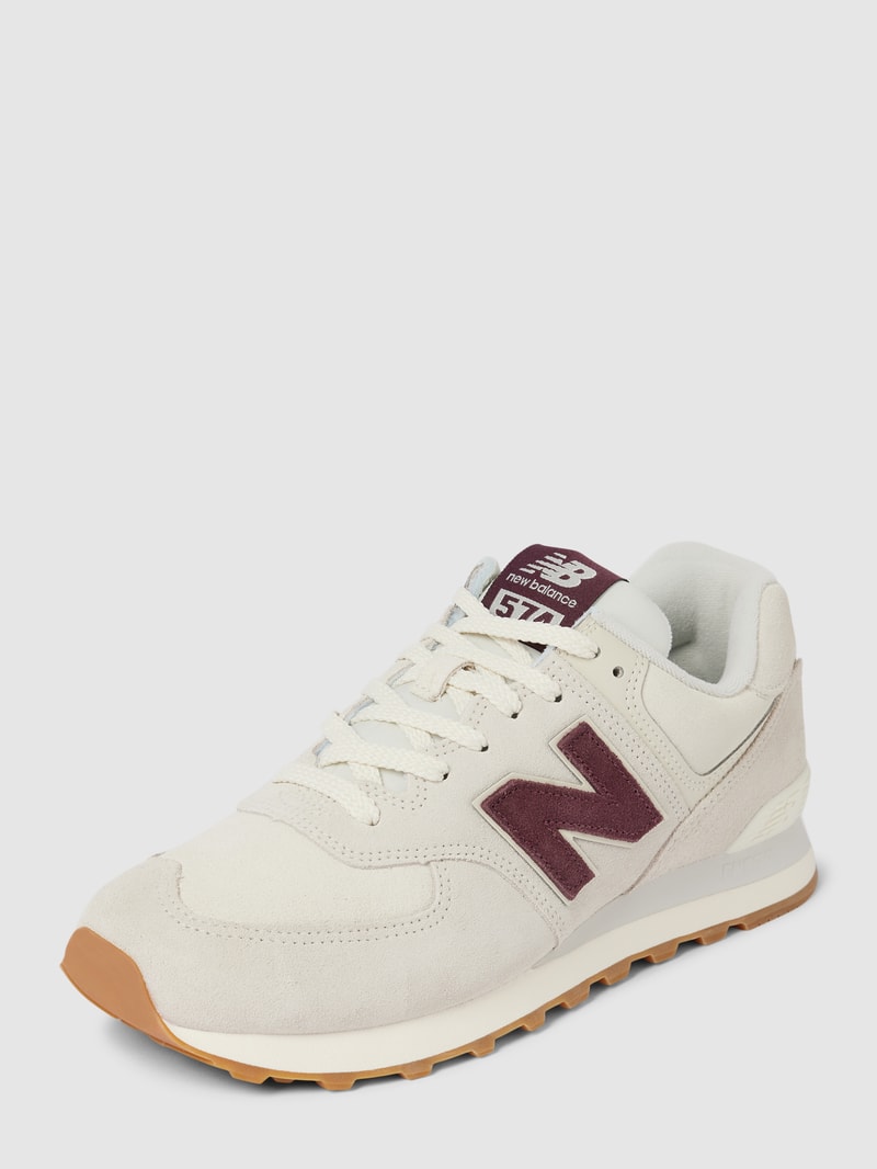 Sneaker mit Kontrastbesatz in weiß