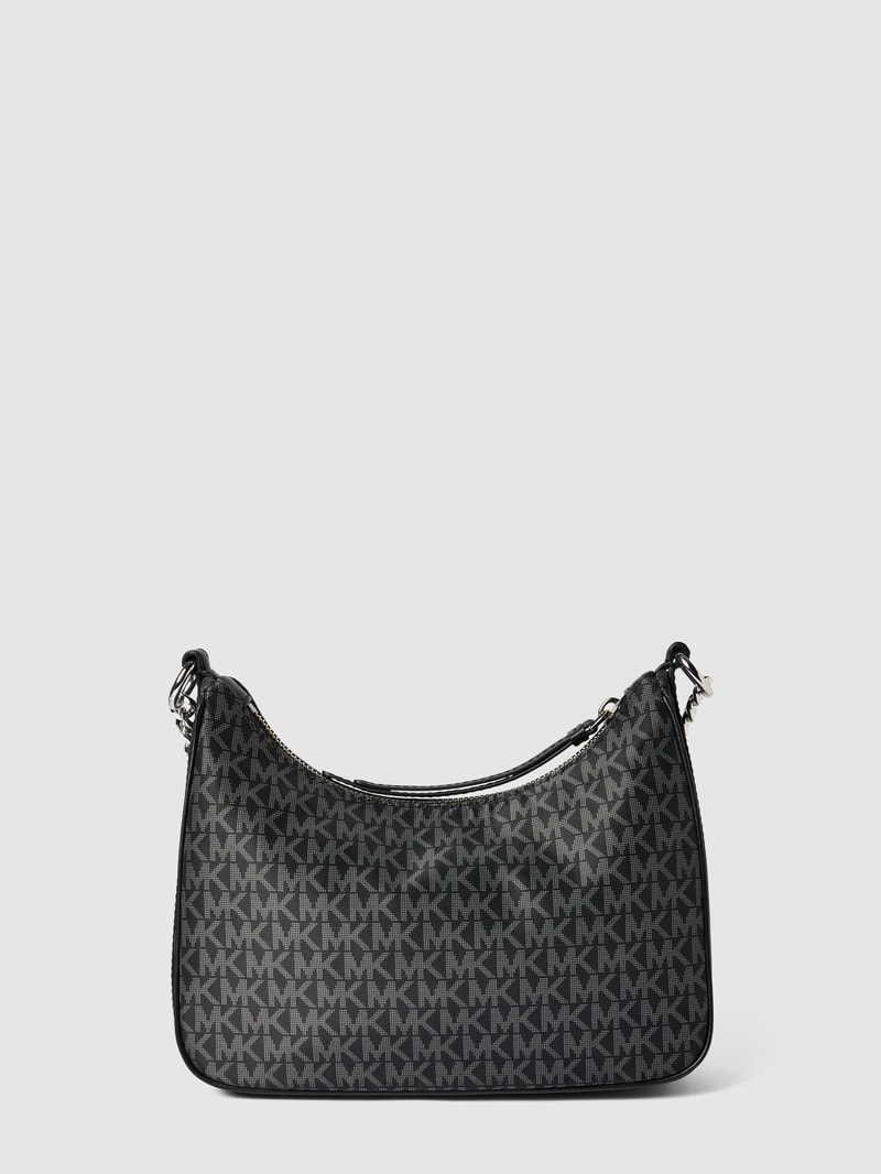 Schultertasche mit Allover-Logo Modell 'JET SET CHARM' in schwarz