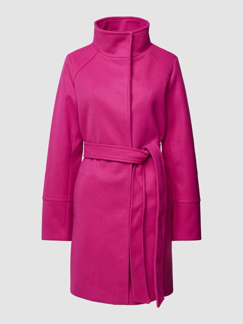 Kurzmantel mit Bindegürtel Modell 'Cilia' in fuchsia