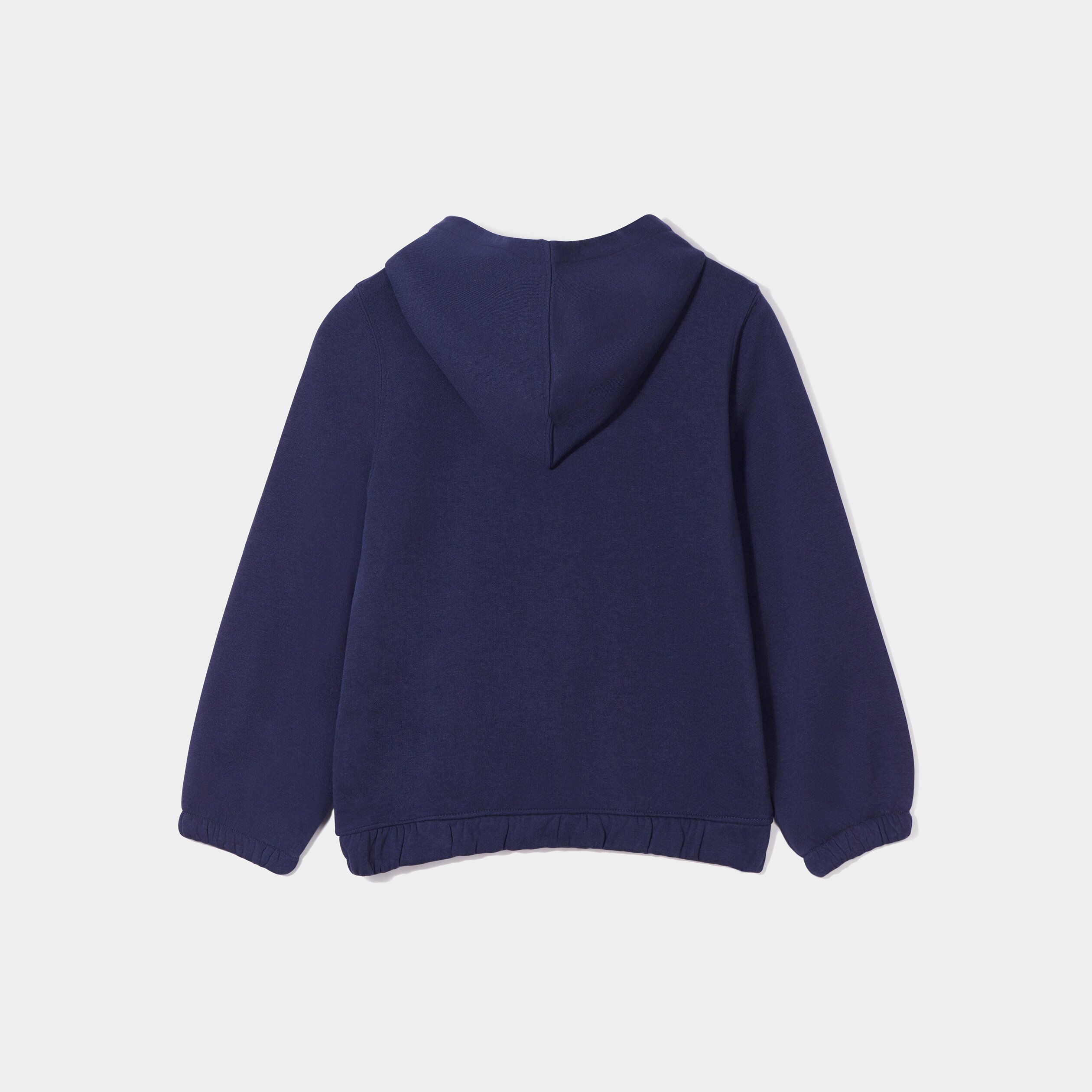 Sweat zippé molleton à capuche bleu marine fille | La Halle