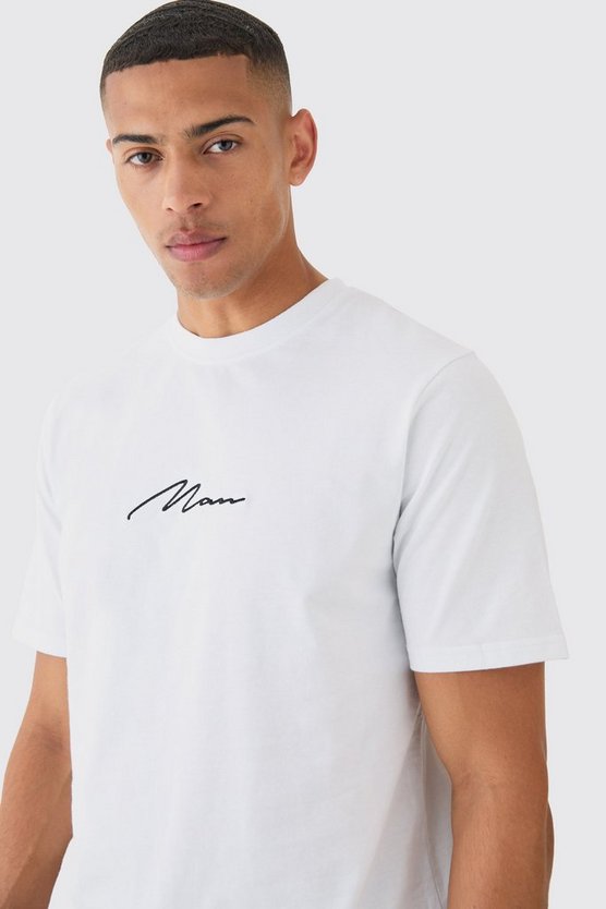 Besticktes Man Signature T-Shirt