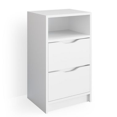 Vicco Nachtkommode Nachttisch Kommode für Boxspringbett RUBEN weiß
