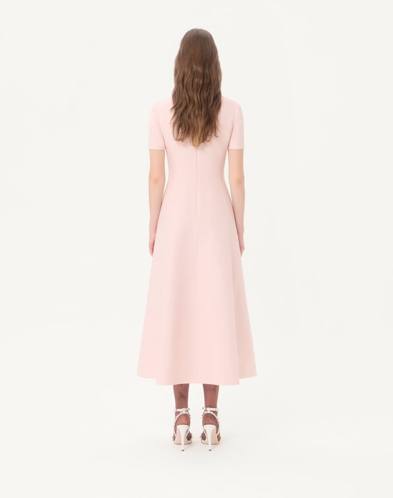 Vestido midi de crepe bordado