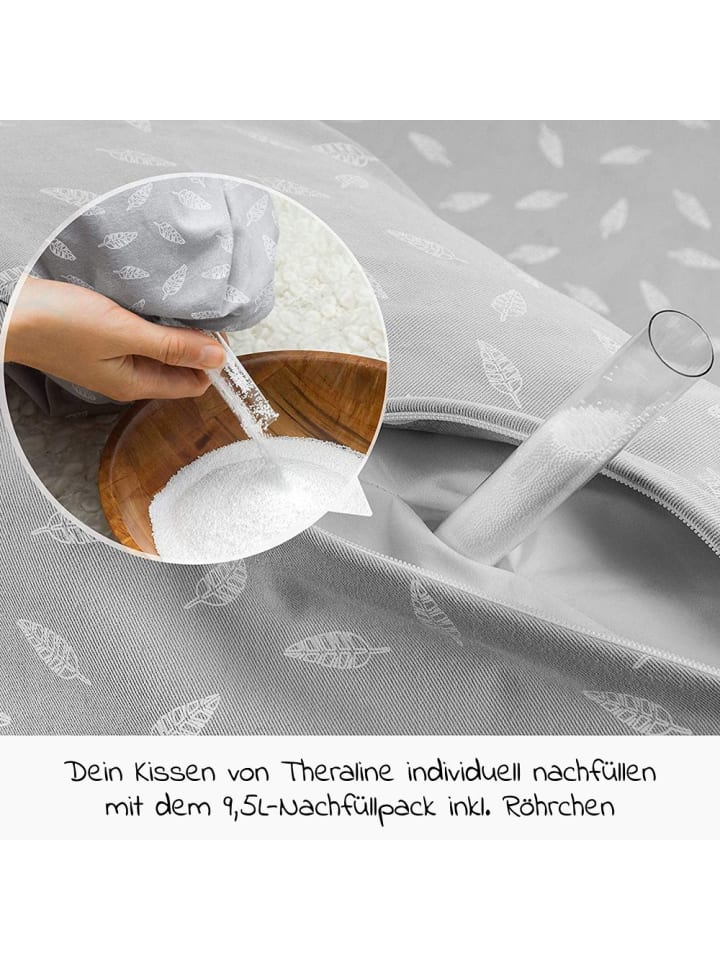 Theraline Stillkissen Das Original 190 cm - Leaves - Grau in grau günstig kaufen onesize