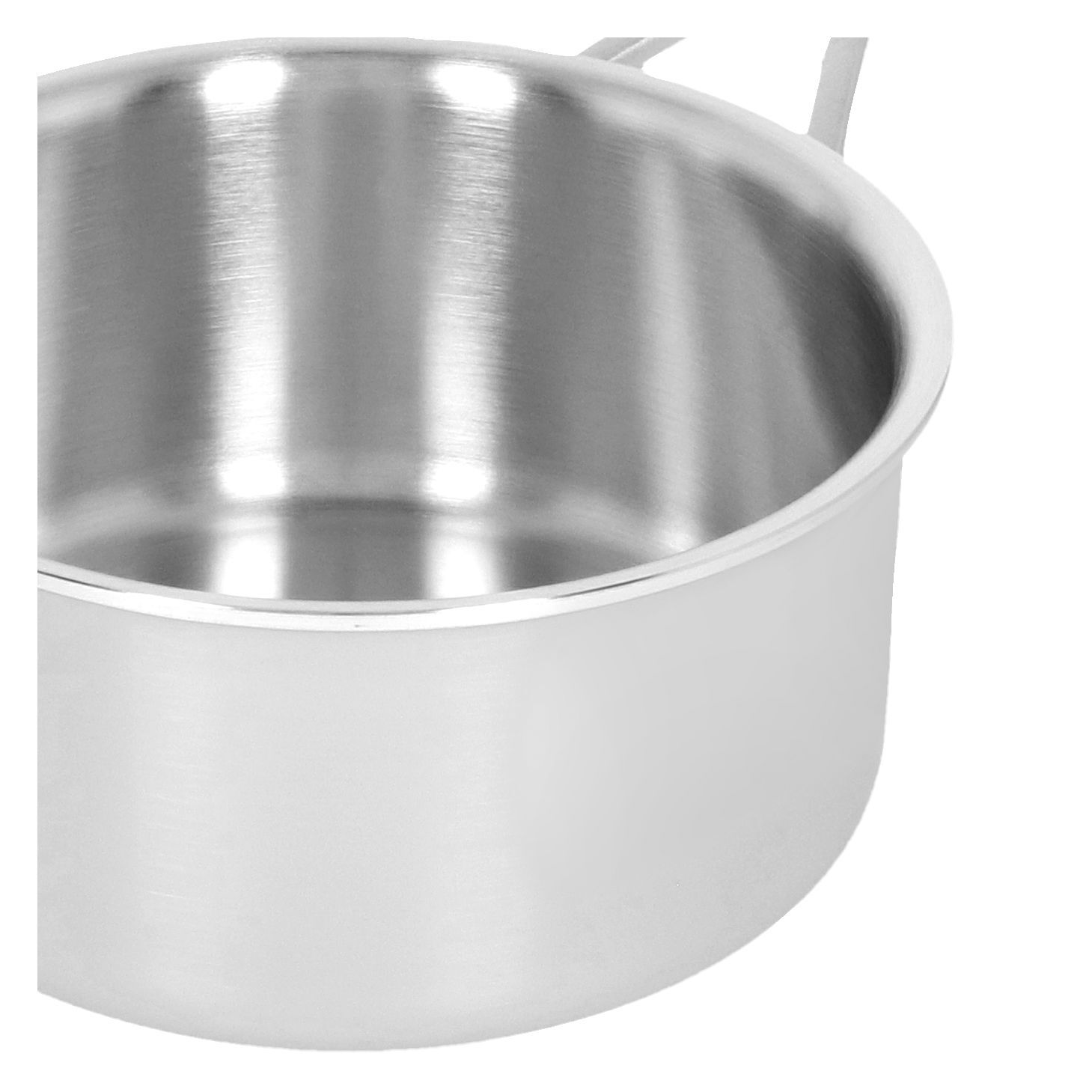 Stieltopf mit Deckel 16 cm, 18/10 Edelstahl, Silber