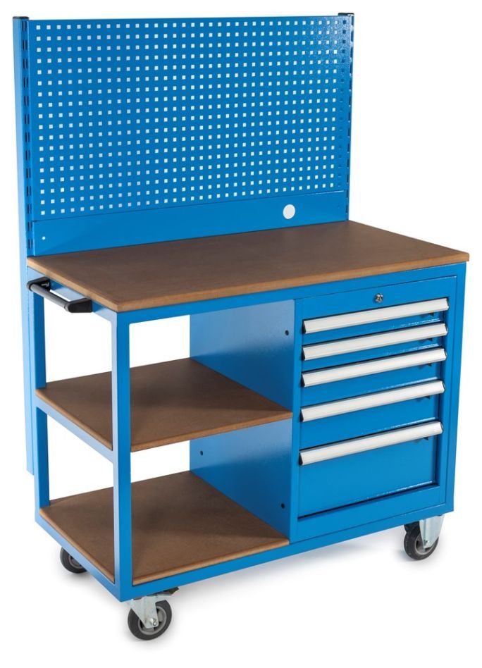 Banc de lucru mobil Huvema K8027 cu perete pentru scule