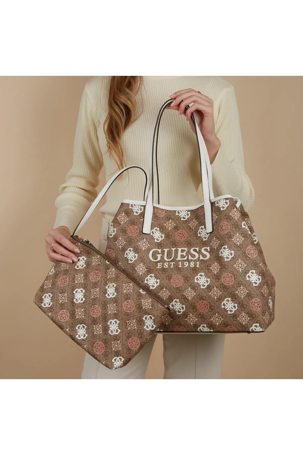 Guess  Vikky Damen Shopper Beige Hwps93-18290-lou
