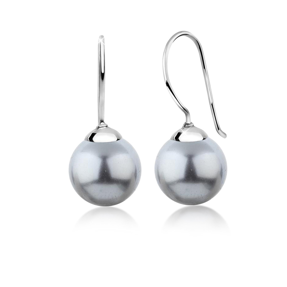 Nenalina Nenalina Boucles d'Oreilles 925 Argent rhodié avec perle blanc Boucles d'oreilles