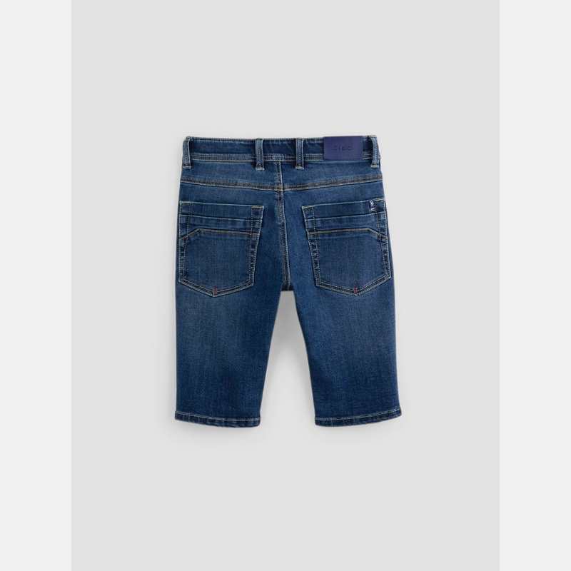 Bermuda slim en jean hyper stretch bleu garçon