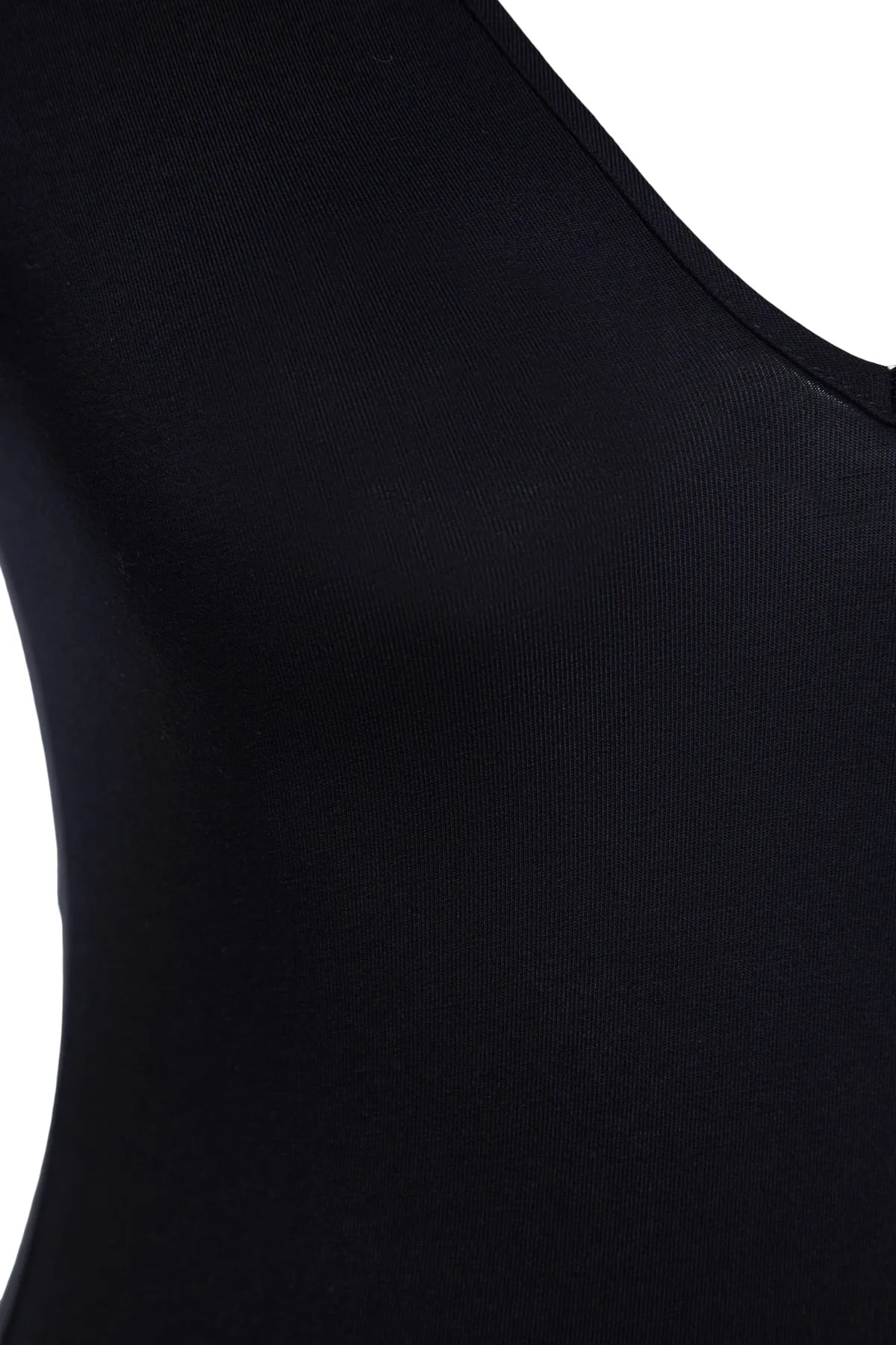 Trendyol Collection  Marineblauer Strick-Body mit tiefem V-Kragen und Druckknöpfen TPRAW22BD0084