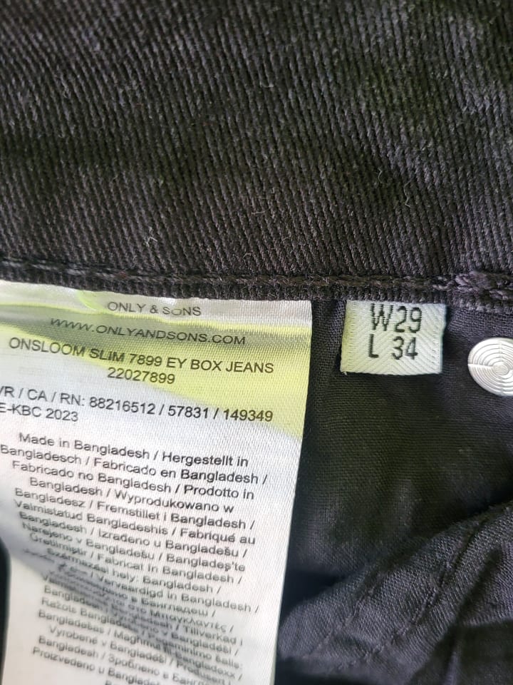 Only&Sons Slim Fit Jeans Basic Hose Stoned Washed Denim Pants ONSLOOM in Schwarz günstig kaufen W29/L34