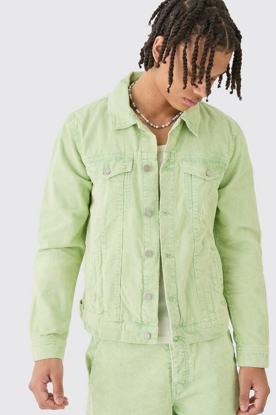 Regular Cord-Jacke in Sage