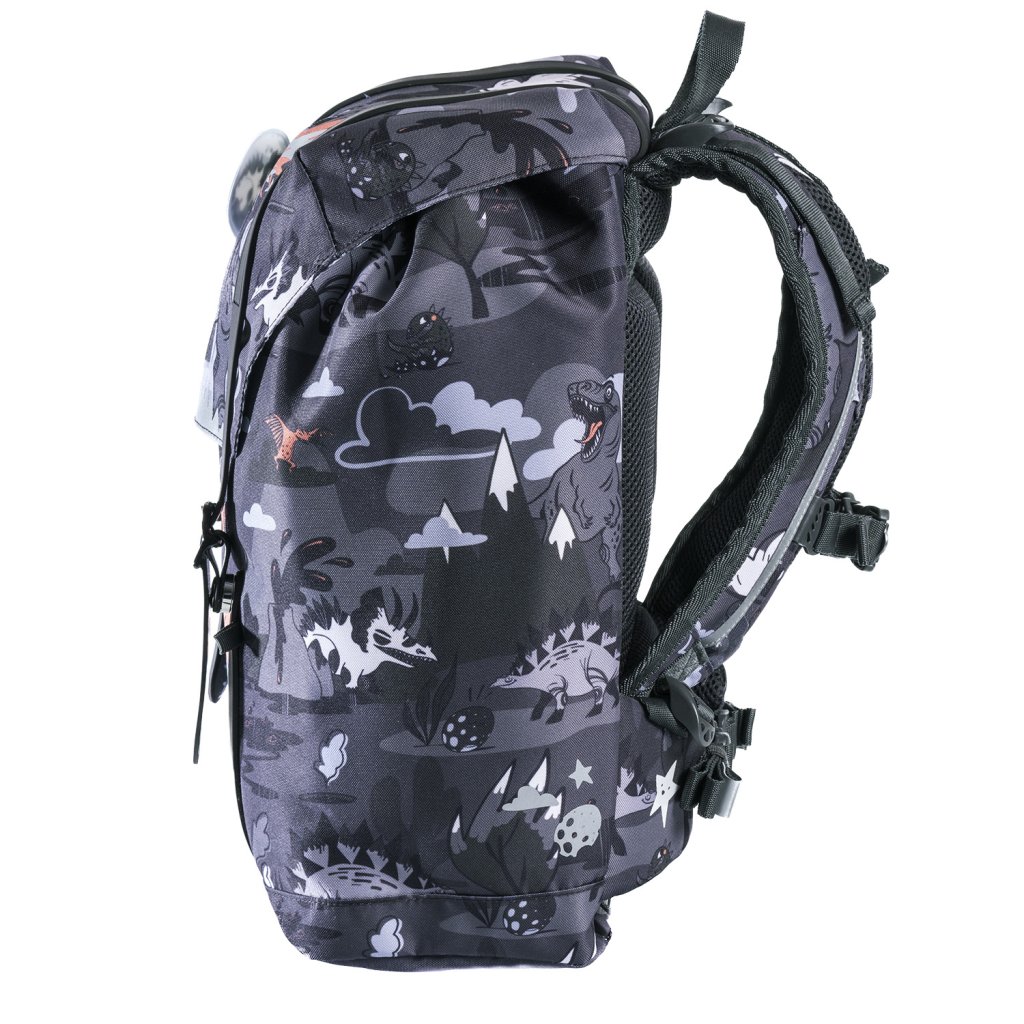 Frii of Norway Ergonomischer Schulrucksack 22L Dinosaur Schwarz