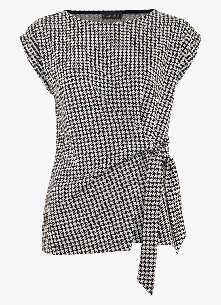 Phase Eight Halsey top with houndstooth design and bow detail