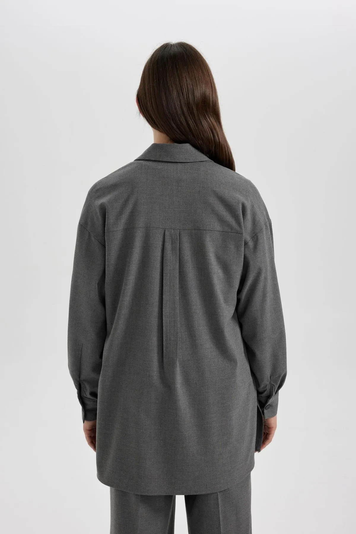 DeFacto  Relax Fit Gabardine Langarmhemd Tunika B0915ax23wn