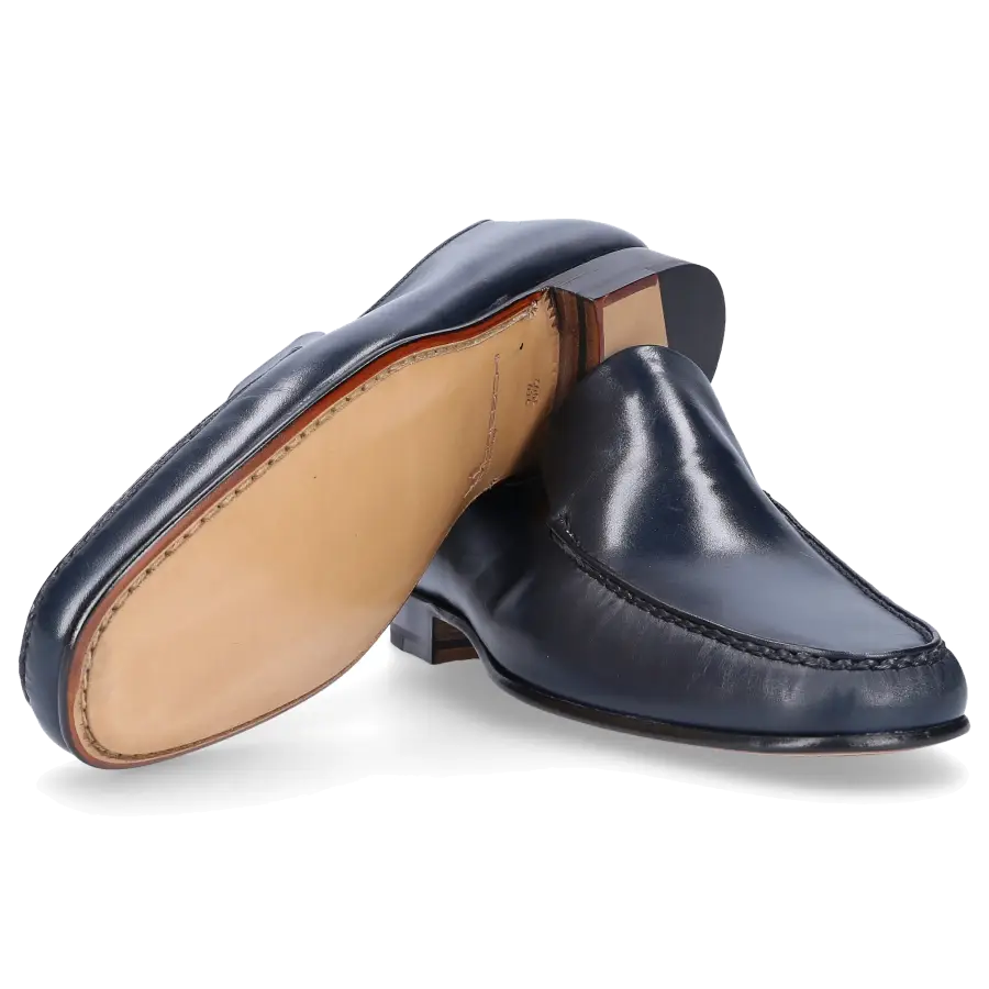 Moreschi - Slipper Kalbsleder - blau