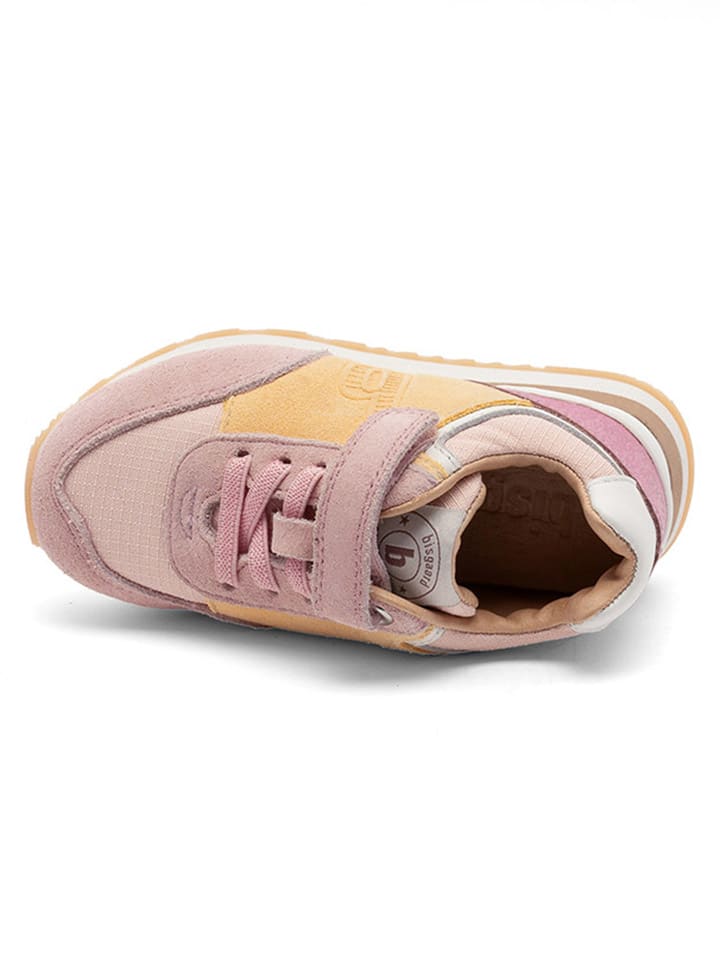 bisgaard Leder-Sneakers in Rosa/ Gelb günstig kaufen