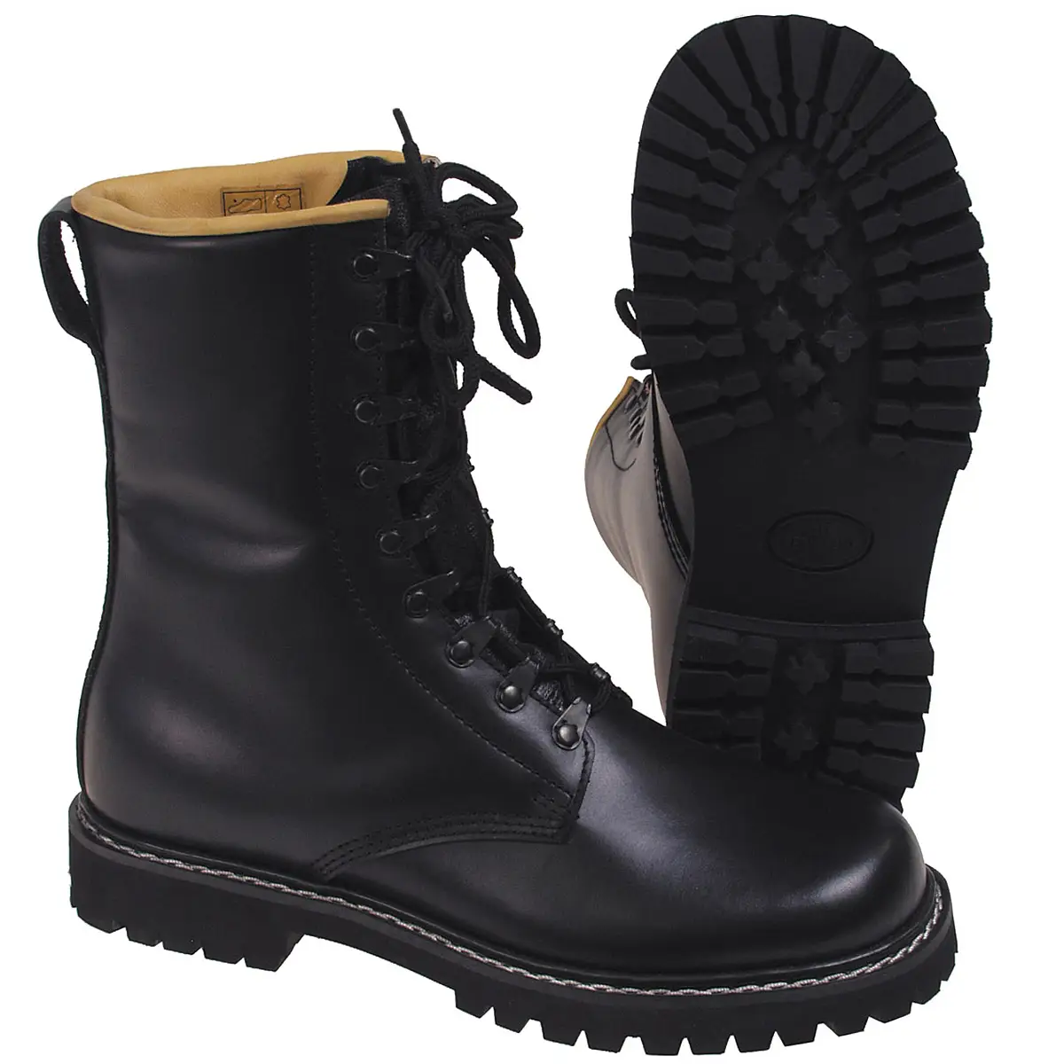 Kampfstiefel Vollleder schwarz