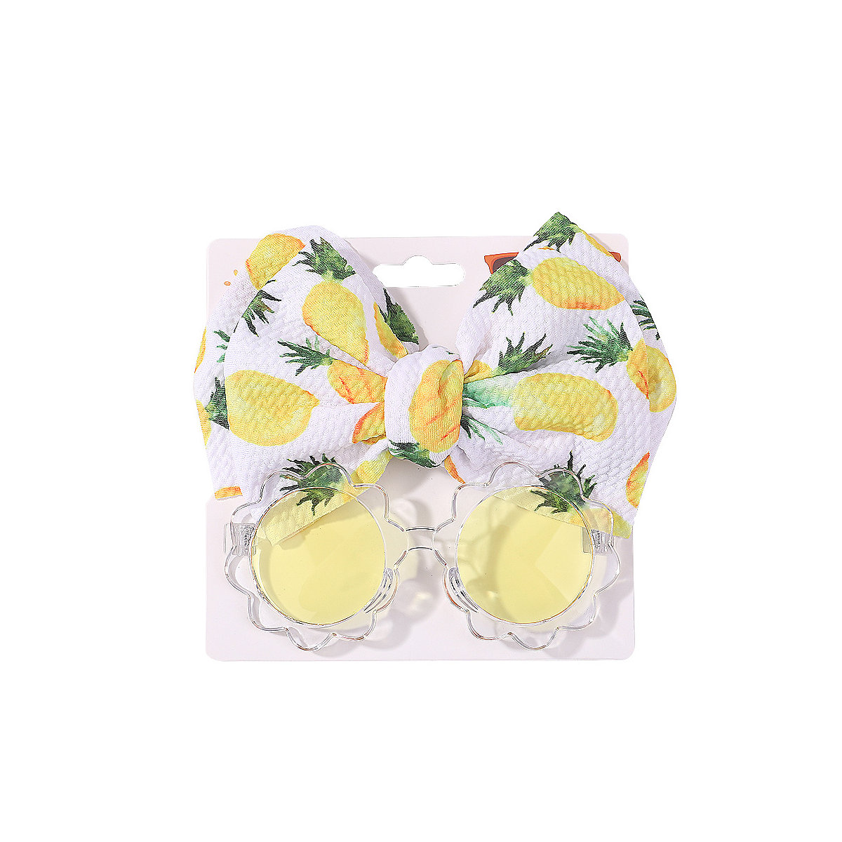 Kinder-Sonnenbrillen-Set mit bedrucktem Schleife-Stirnband Haarschmuck-Set für Kinder
