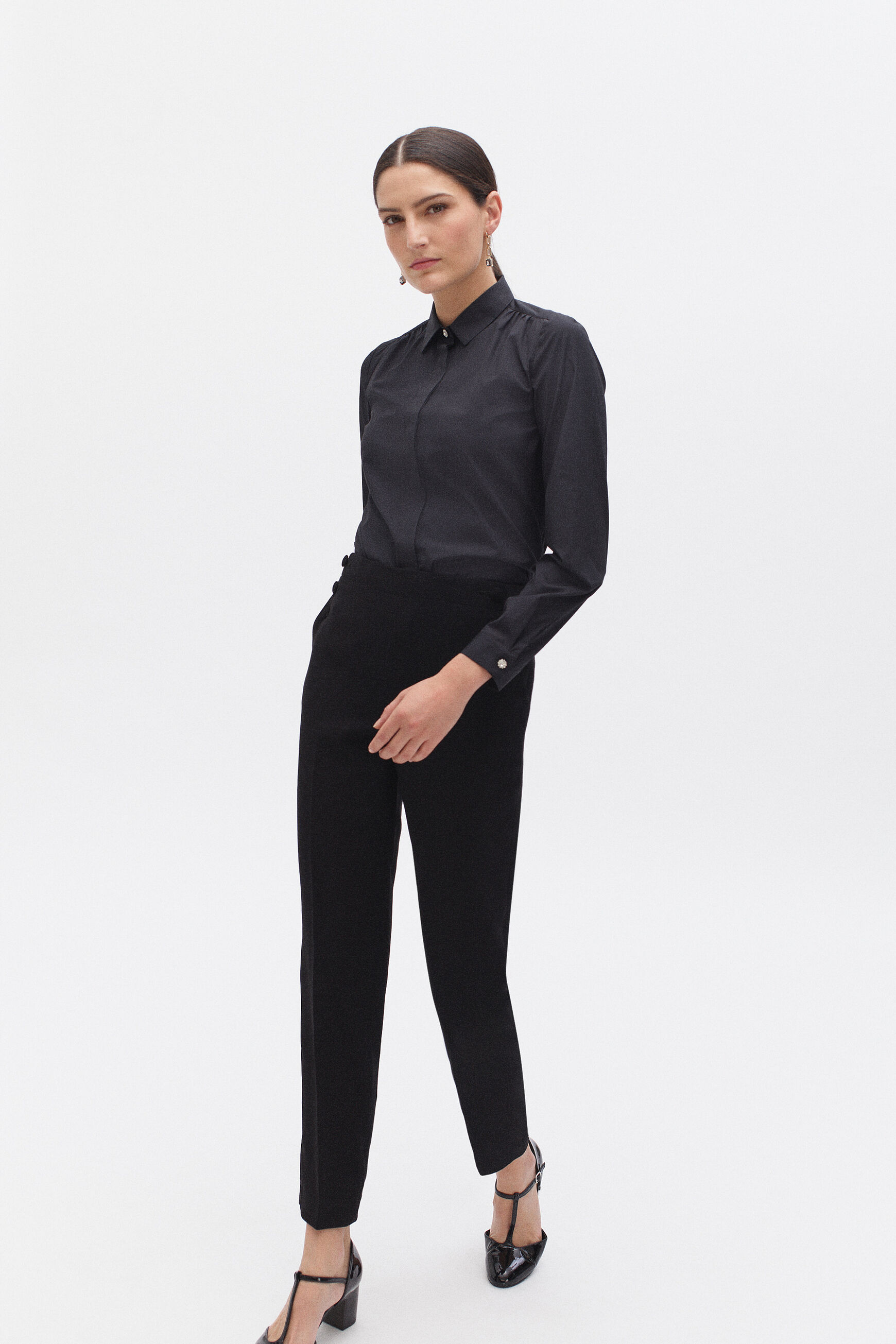 Chemise samba uni noir femme