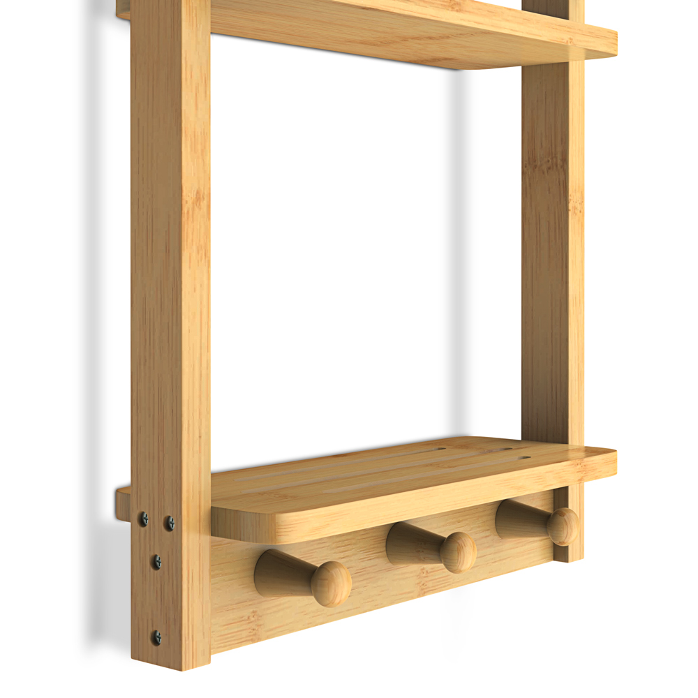 Casaria Duschregal Bambus 3 Fächer 70 x 28,5 x 10cm braun