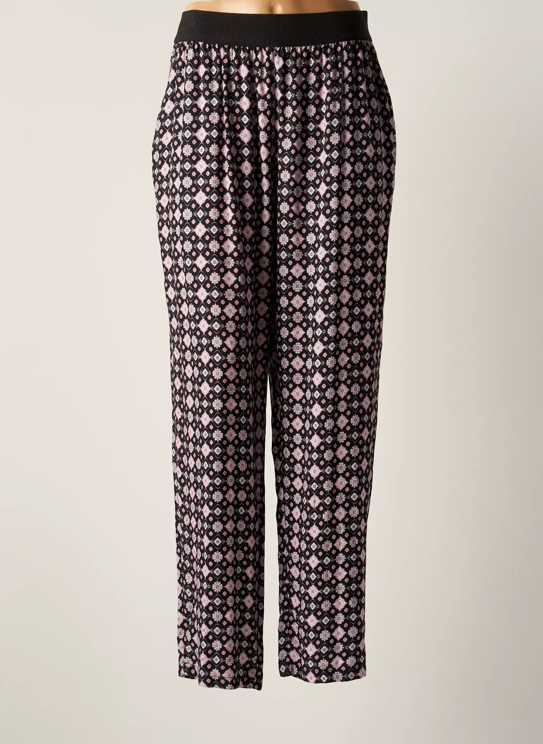 7 Seasons Pantalons Droits Femme couleur noir