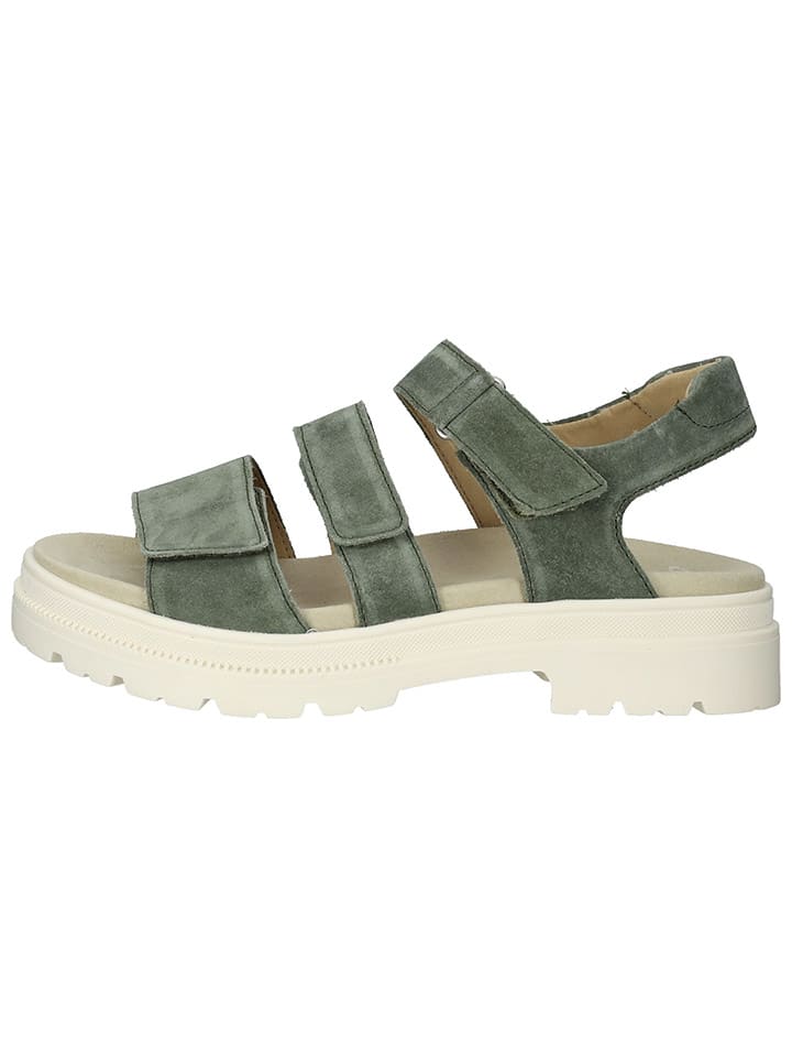 Ara Shoes Leder-Sandalen in Grün günstig kaufen