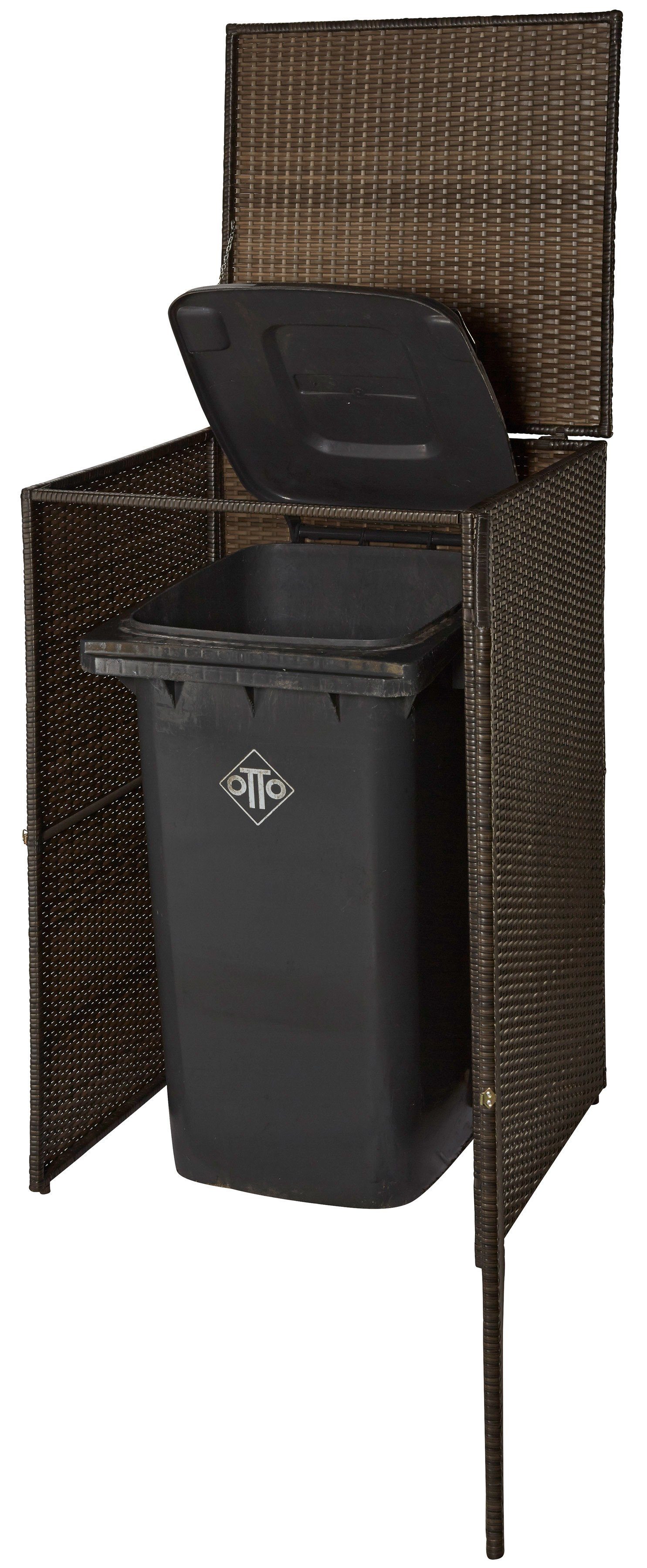 HANSE GARTENLAND Mülltonnenbox, für 1x120 l aus Polyrattan, BxTxH: 64x66x109 cm