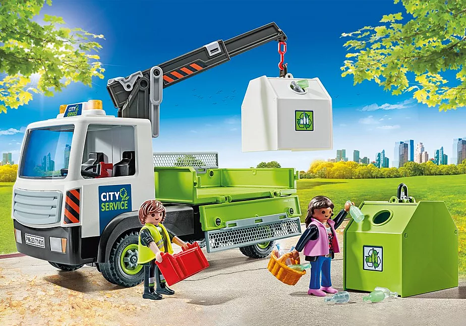 Altglas-LKW mit Container
