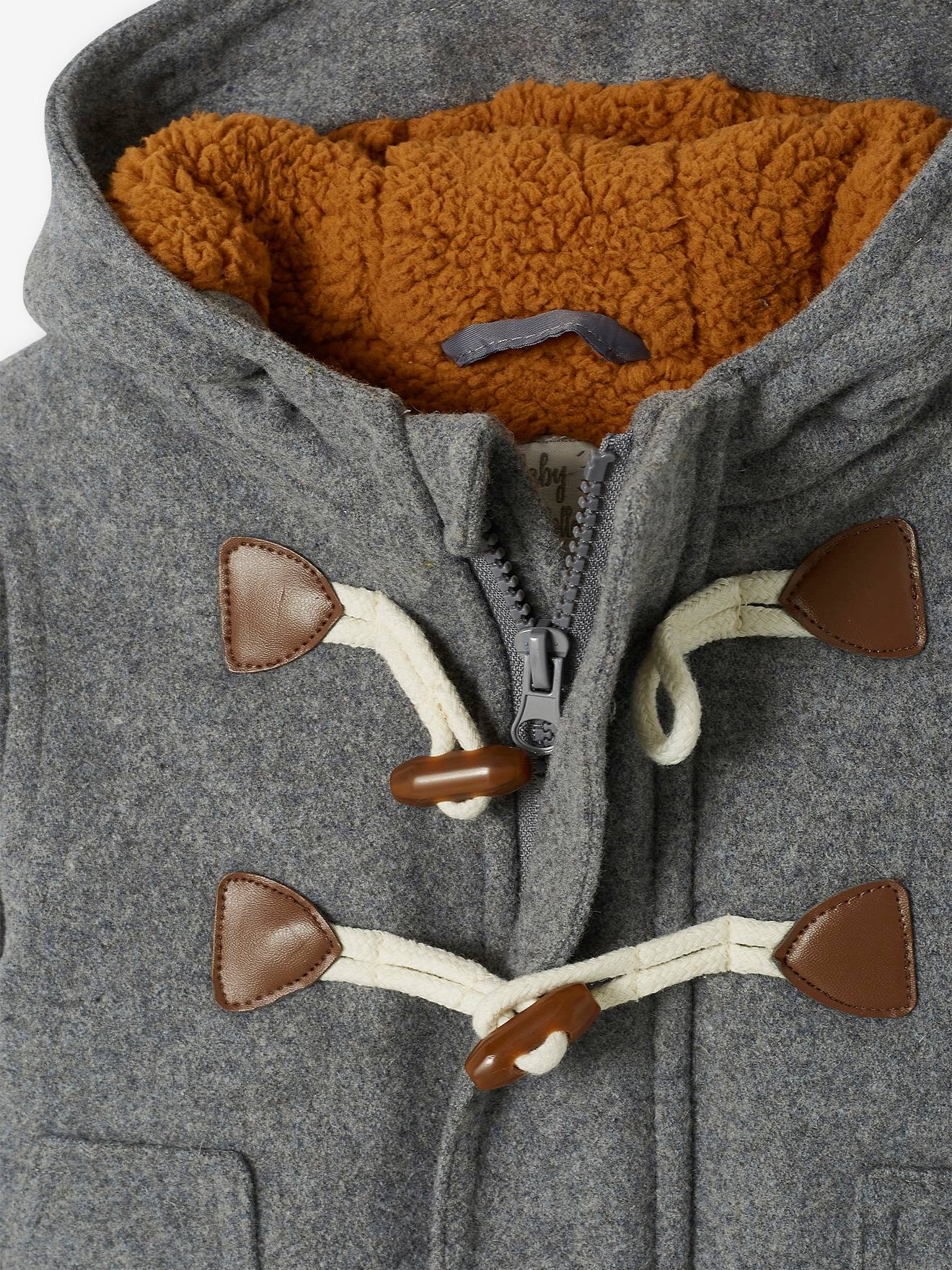 Vertbaudet Baby Jacke mit Kapuze, Dufflecoat, Recycling-Polyester - nachtblau