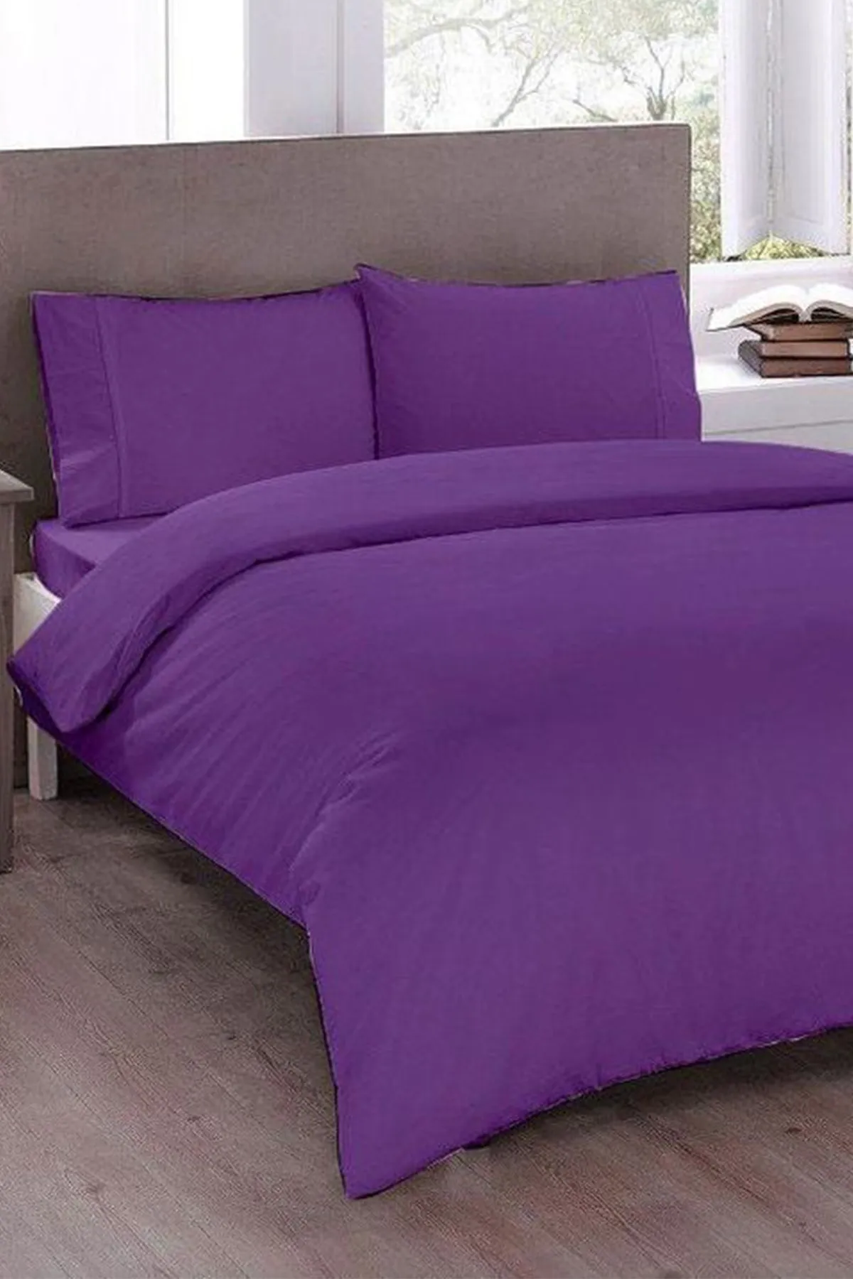 Çeyiz Diyarı  Bettwäsche Doppelbett - Lila - Unifarben