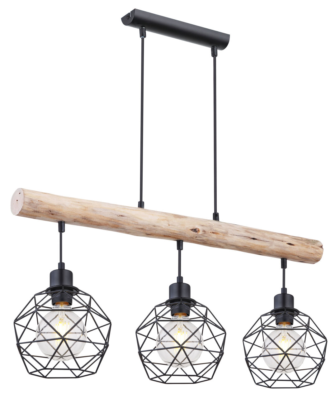 Globo Lighting - THEODOR - Hängeleuchte Metall schwarz matt, 3x E27