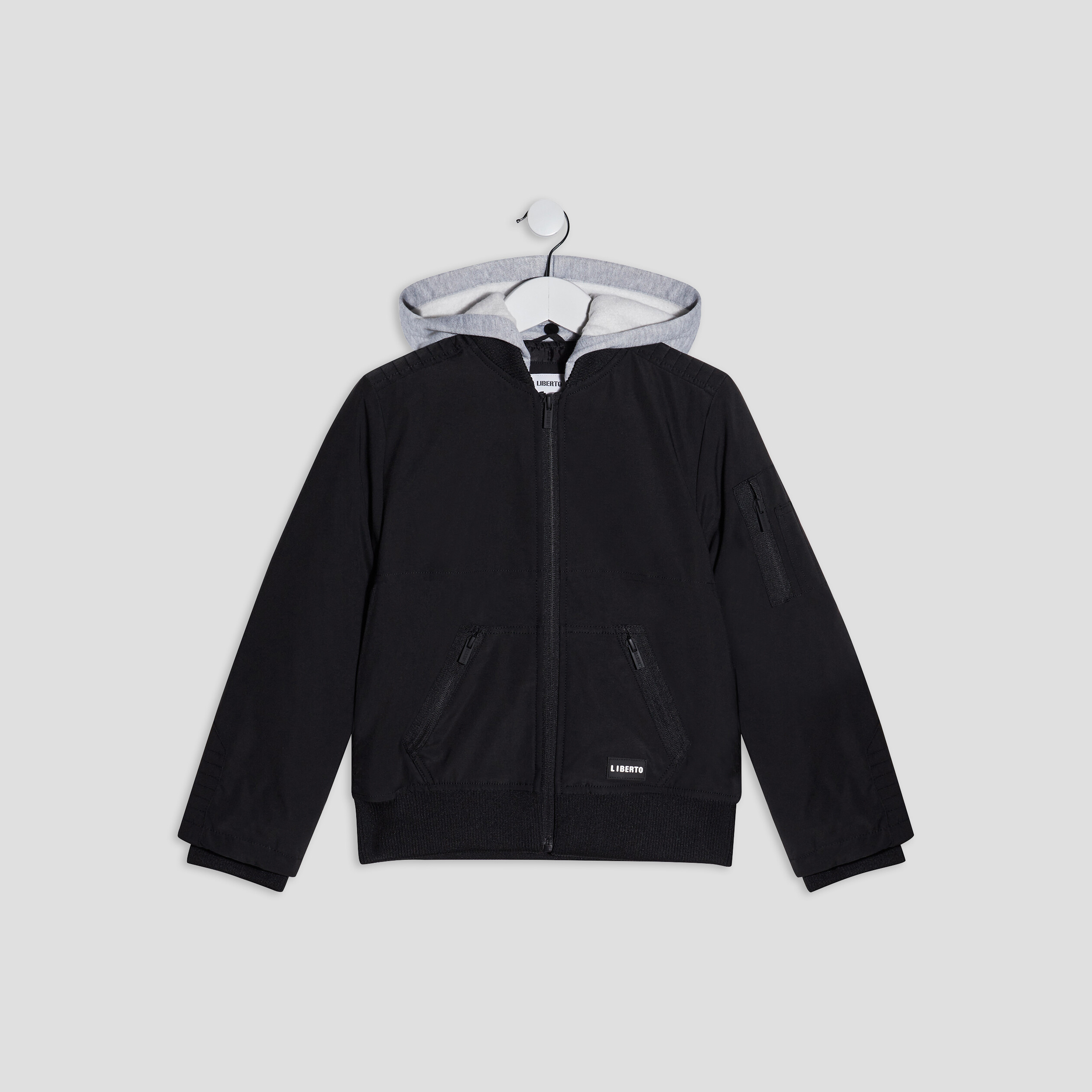 Blouson droit à capuche noir garçon | La Halle