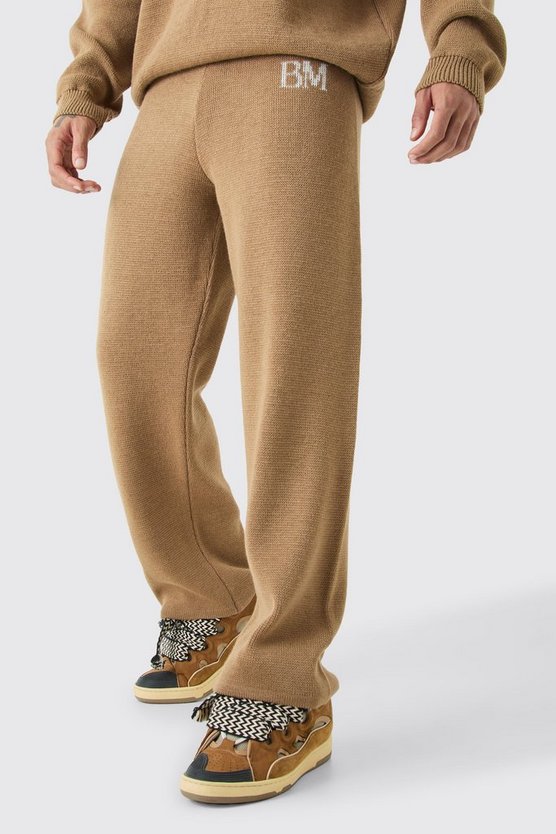 Lockere Strick-Hose mit Logo