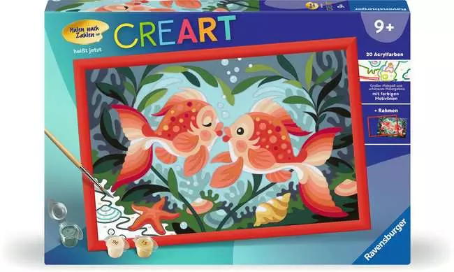 CreArt Verliebte Fische - Malen nach Zahlen für Kinder ab 9 Jahren