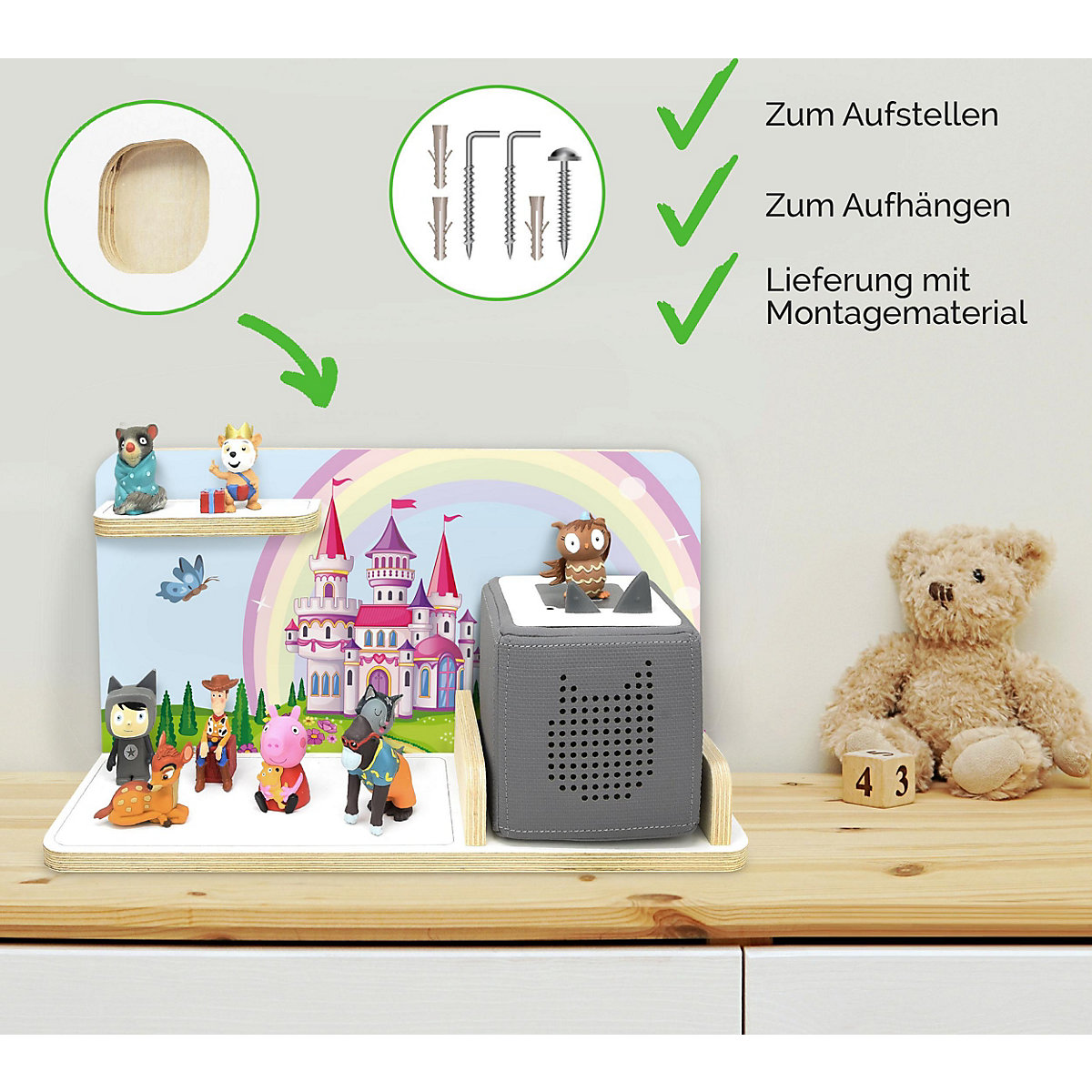 Regal für Musikbox Feenschloss, klein - geeignet für Toniebox