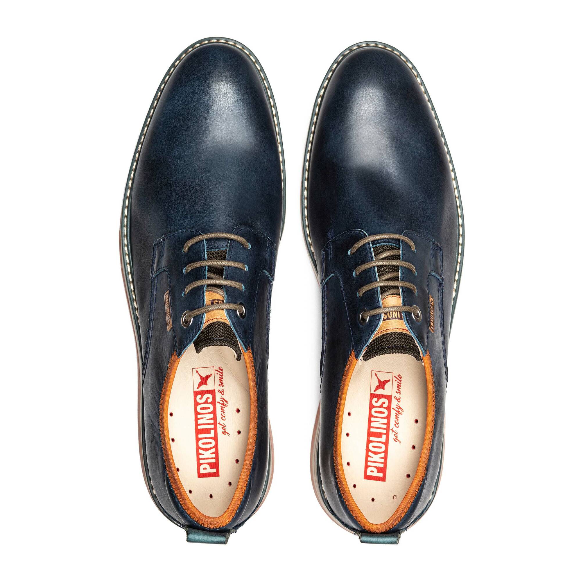 Męskie buty Bluchers z podeszwą sportową - NIEBIESKIE