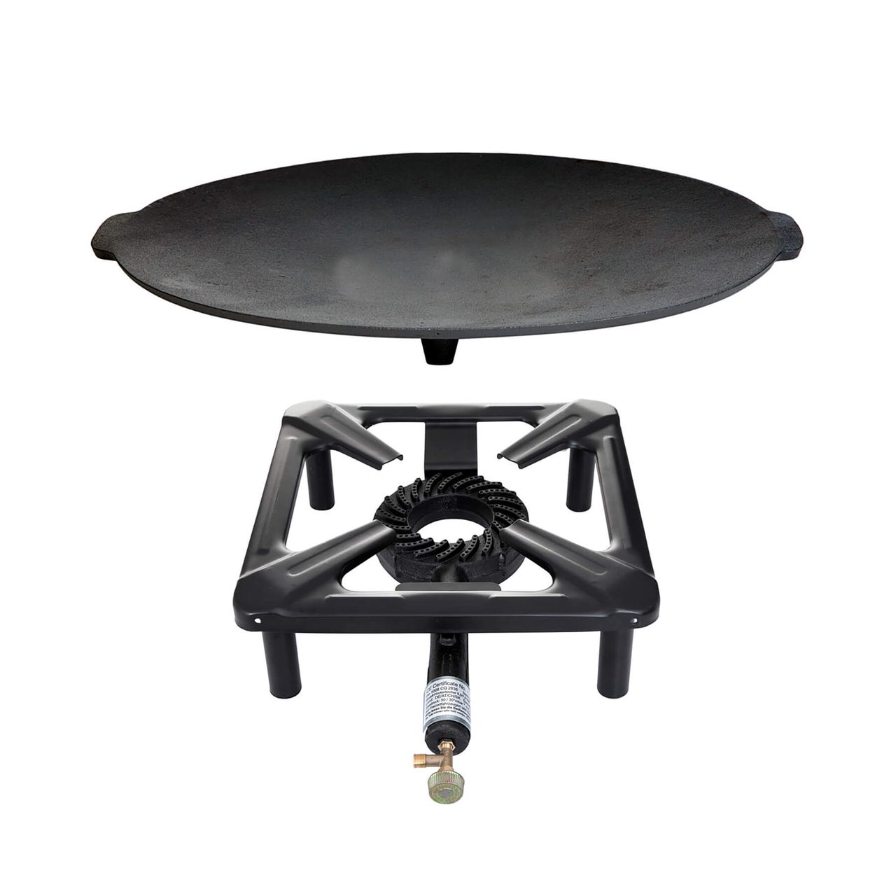 Allgrill Hockerkocher-Set (groß) mit Gusseisengrillschale Ø 45 cm - ohne Zündsicherung