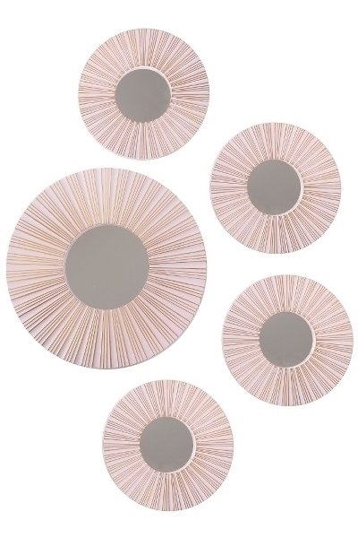 MyFlair Wanddeko Spiegel, 5er Set,4-25x25cm/1-40x40cm