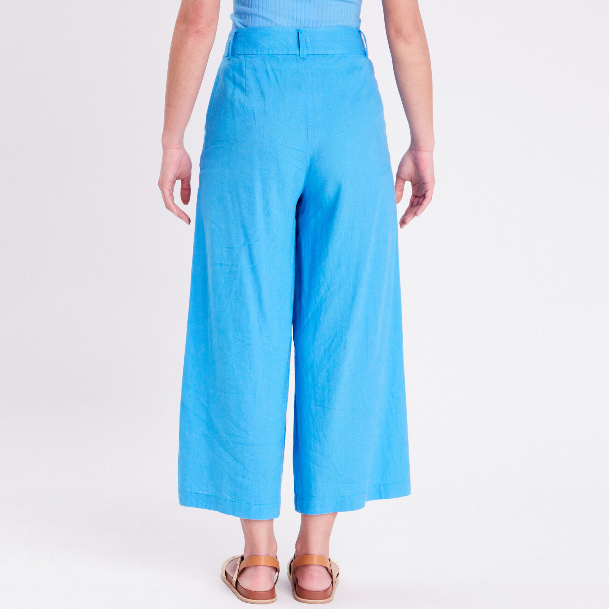 Pantalon large 7/8ème bleu femme | Cache Cache