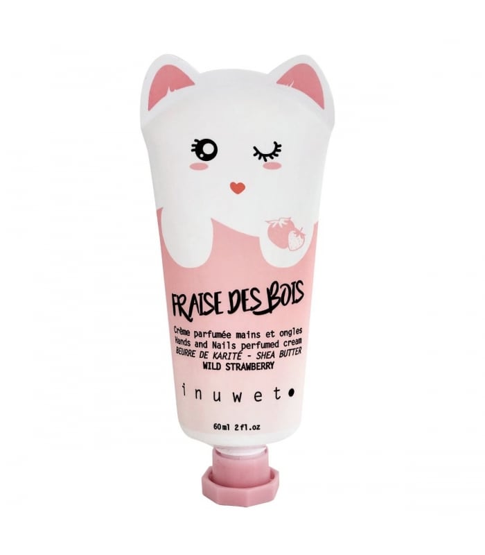 INUWET-CREME MAINS OREILLES CHAT-Crème Parfumée pour les mains et ongles - parfum fraise