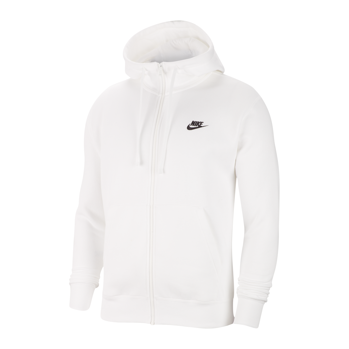 Nike Club Fleece Kapuzenjacke Weiss Schwarz F100