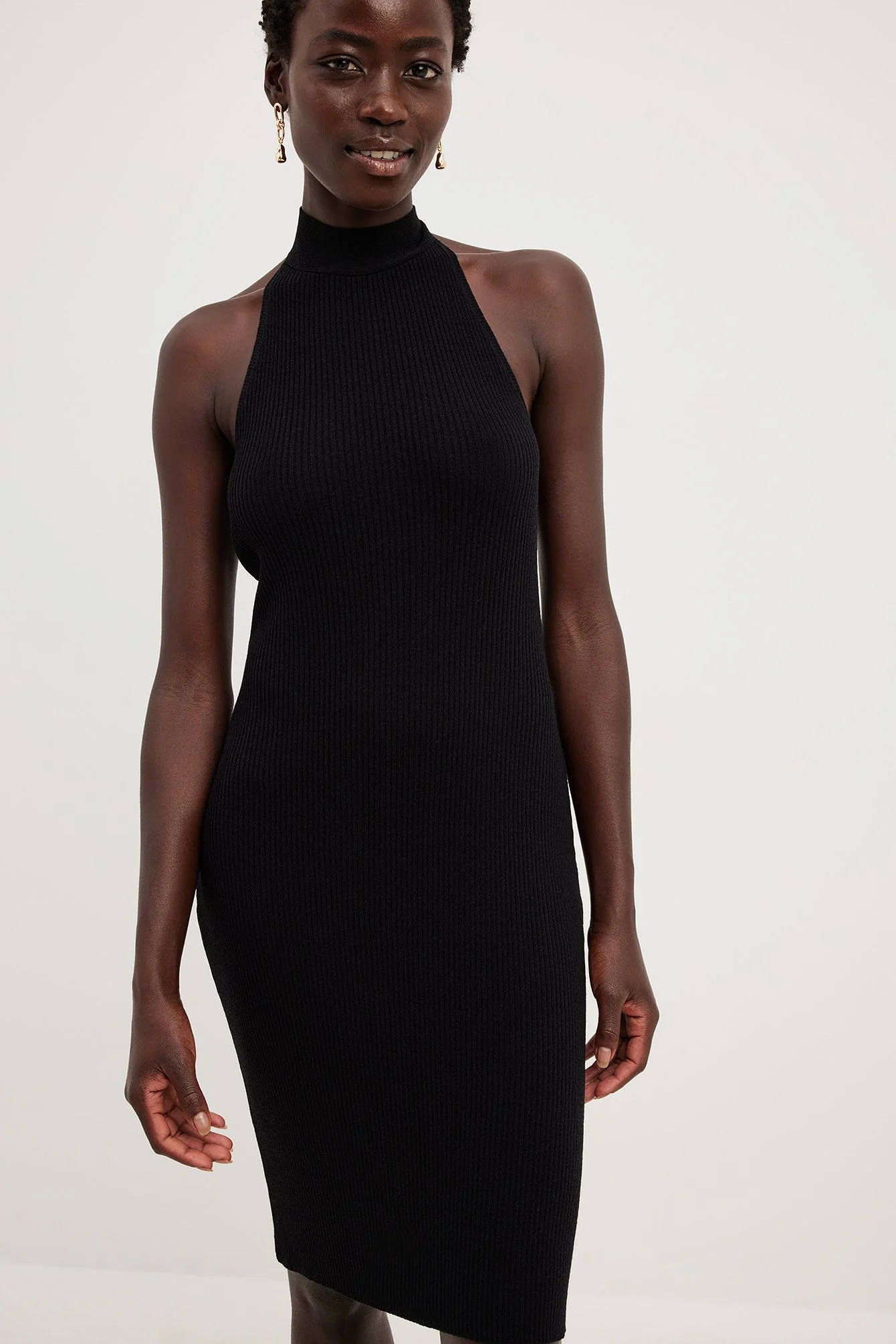 Strick-Minikleid mit Schleife