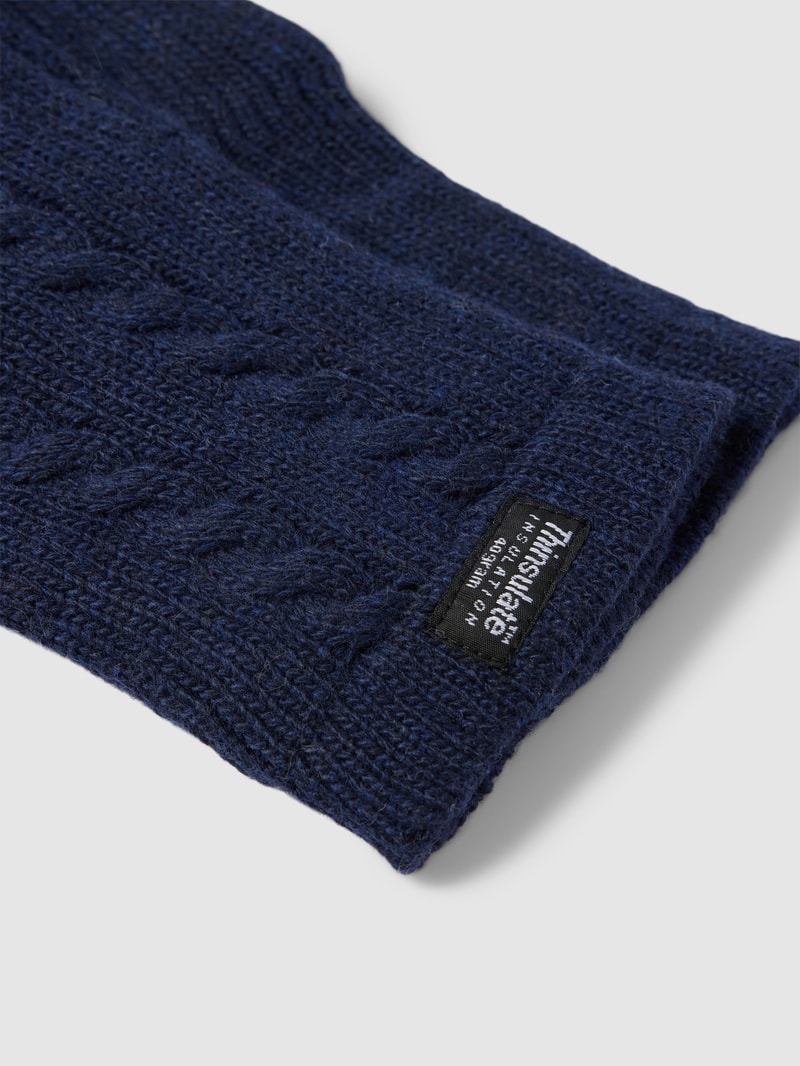 Handschuhe mit Label-Detail in dunkelblau