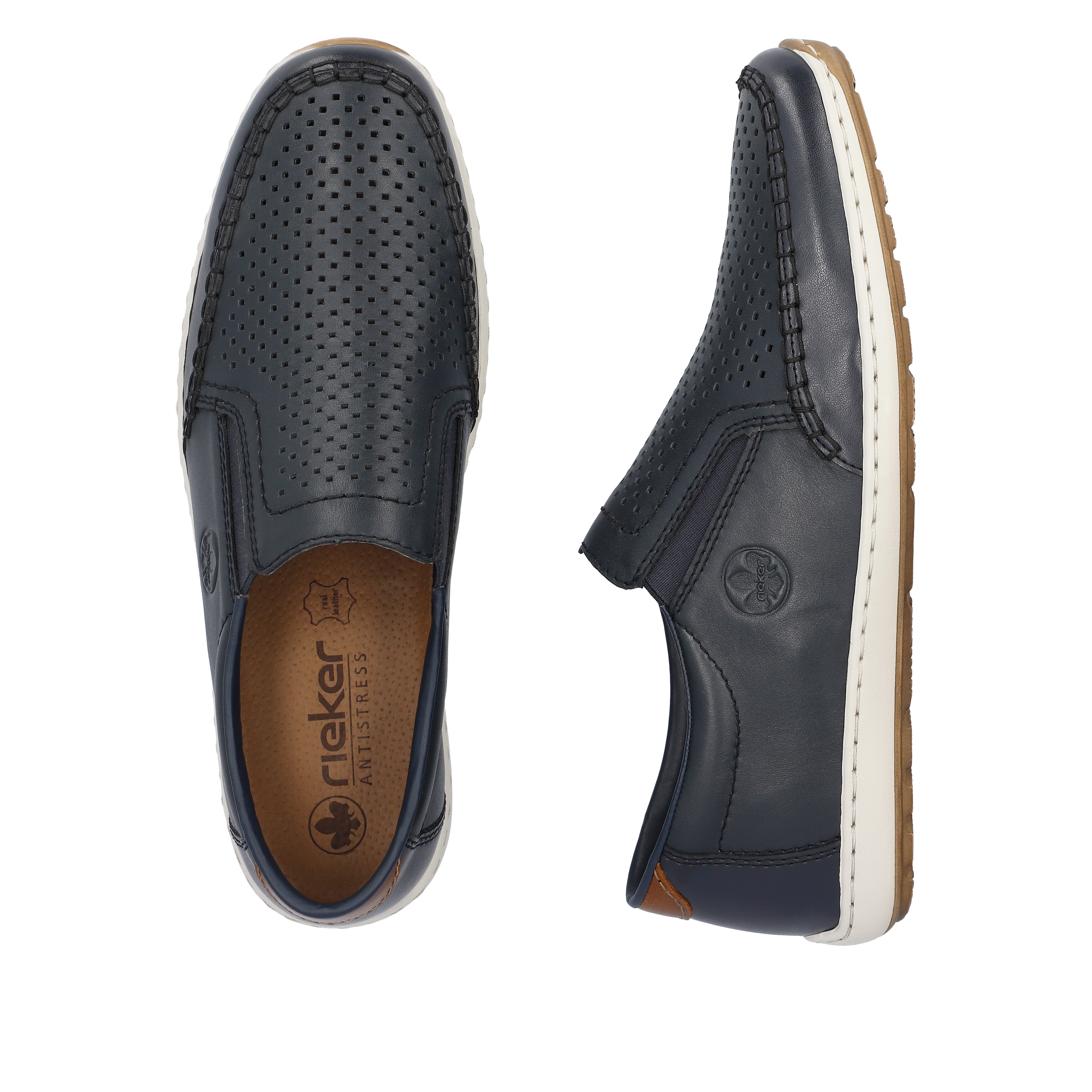 Rieker Herren Slipper stahlblau