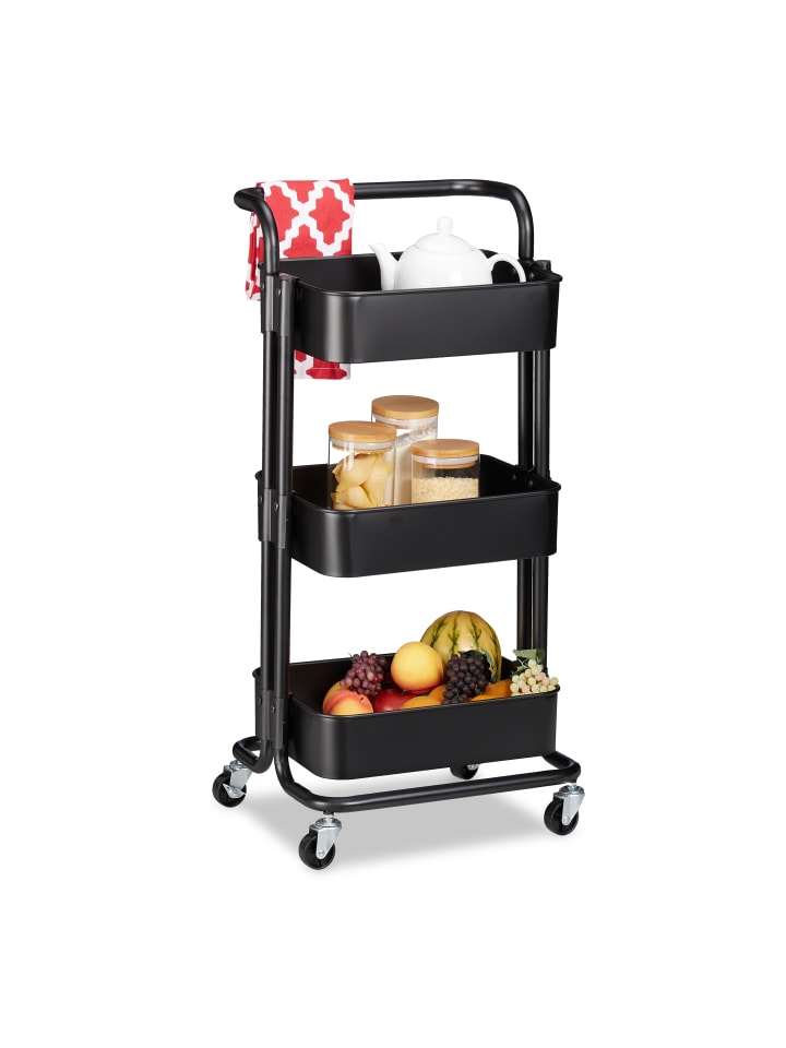 relaxdays Rollwagen in Schwarz günstig kaufen onesize