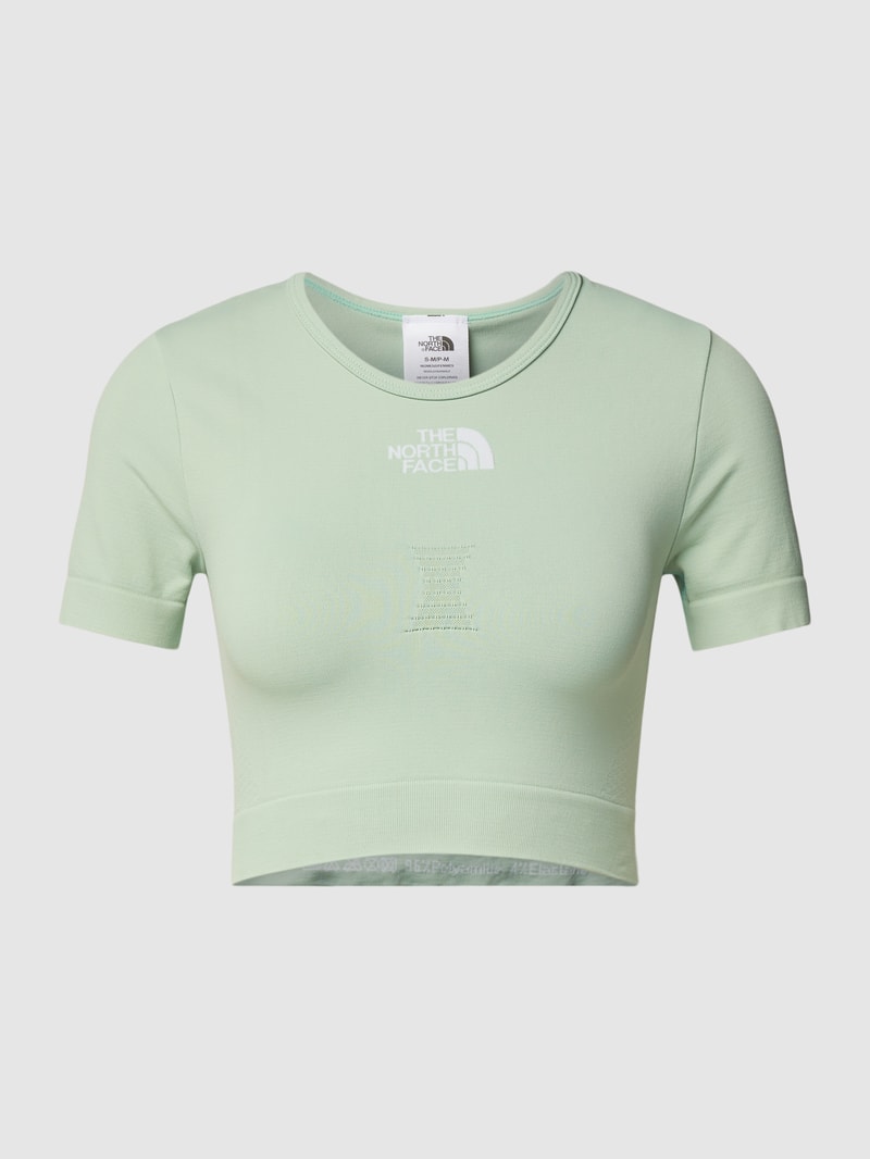 Cropped T-Shirt mit Label-Detail Modell 'NEW SEAMLESS' in mint