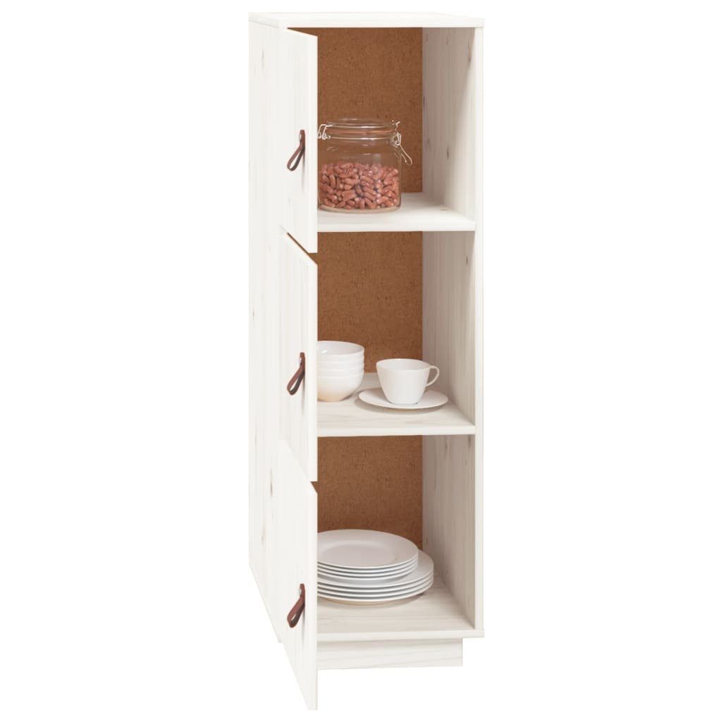 vidaXL Sideboard Highboard Weiß 34x40x108,5 cm Massivholz Kiefer (1 St)
