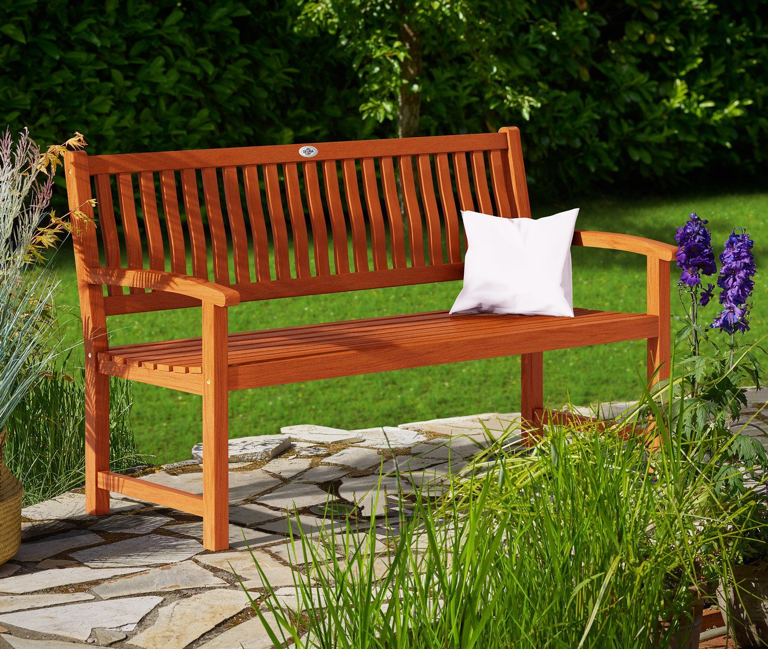 Deuba Gartenbank Maxima, Wetterfest Eukalyptus Holz FSC® 152x55x90cm 395kg Belastbarkeit